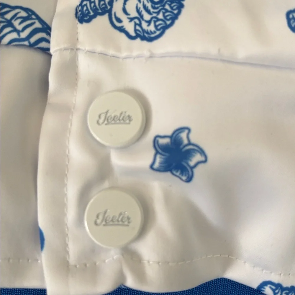 Blue and White Tiger Print Men's Jacket - Picture 4 of 10